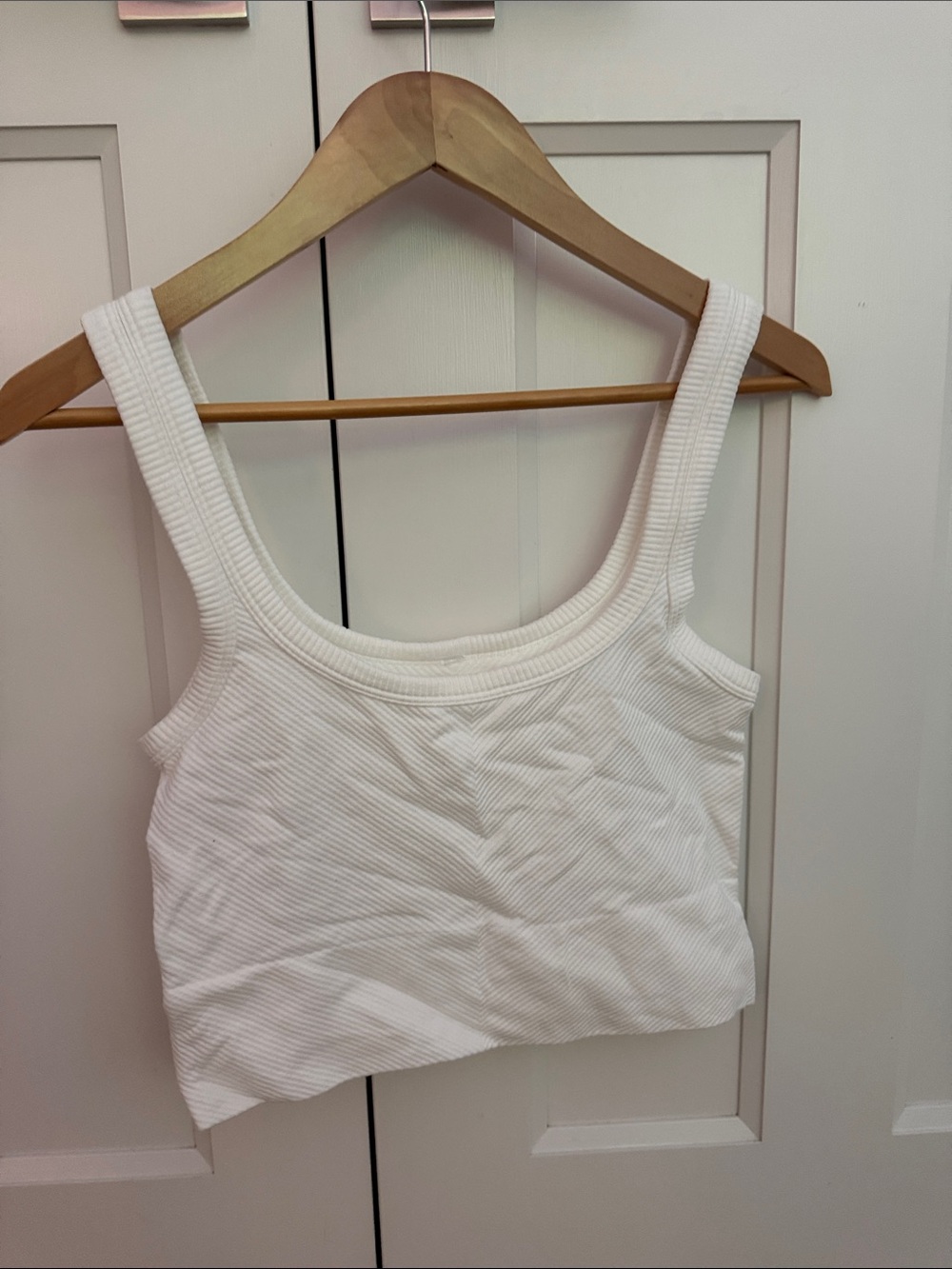Nikibiki White Ribbed Tank Crop Top